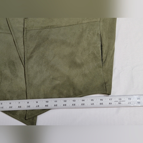 Steve Madden Drape Open Front Faux Suede Sage Green Women's Jacket Size Small - Picture 7 of 13